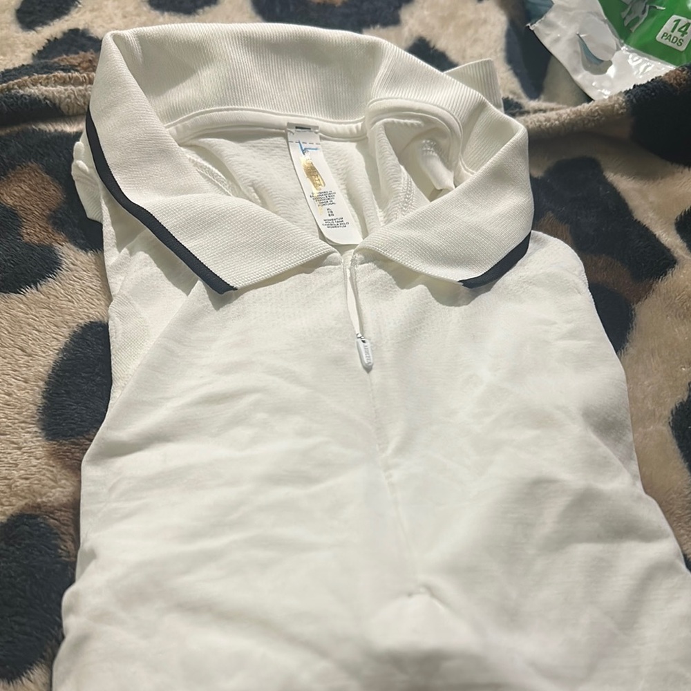 White Polo Shirt with Black Trim